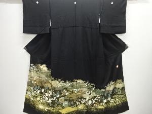 作家物　金彩観世水に枝梅・時代人物模様留袖(比翼付き)